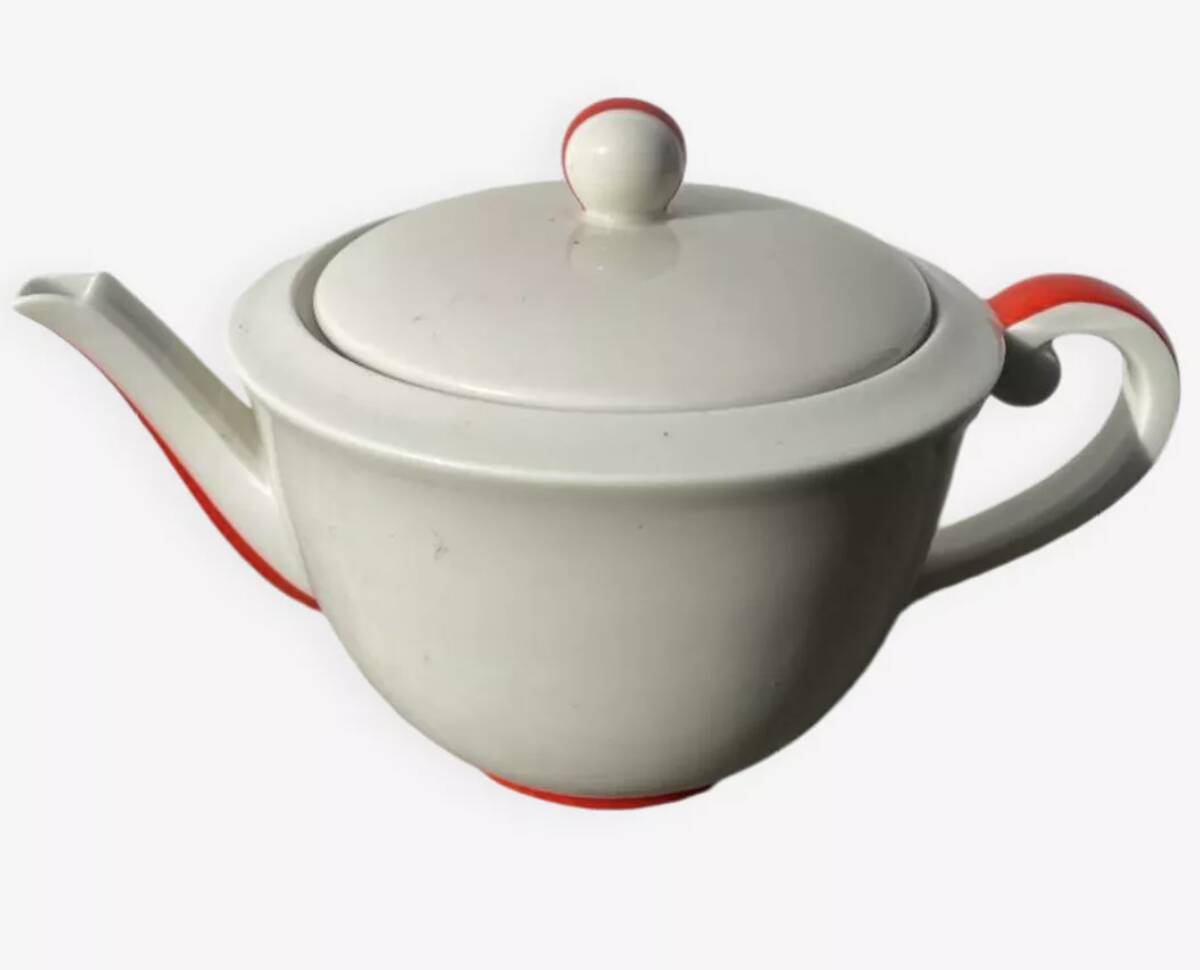 White Limoges porcelain teapot