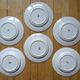 Kg luneville "réverbère" 6 flat plates earthenware hand-painted flowers ø25.5 cm