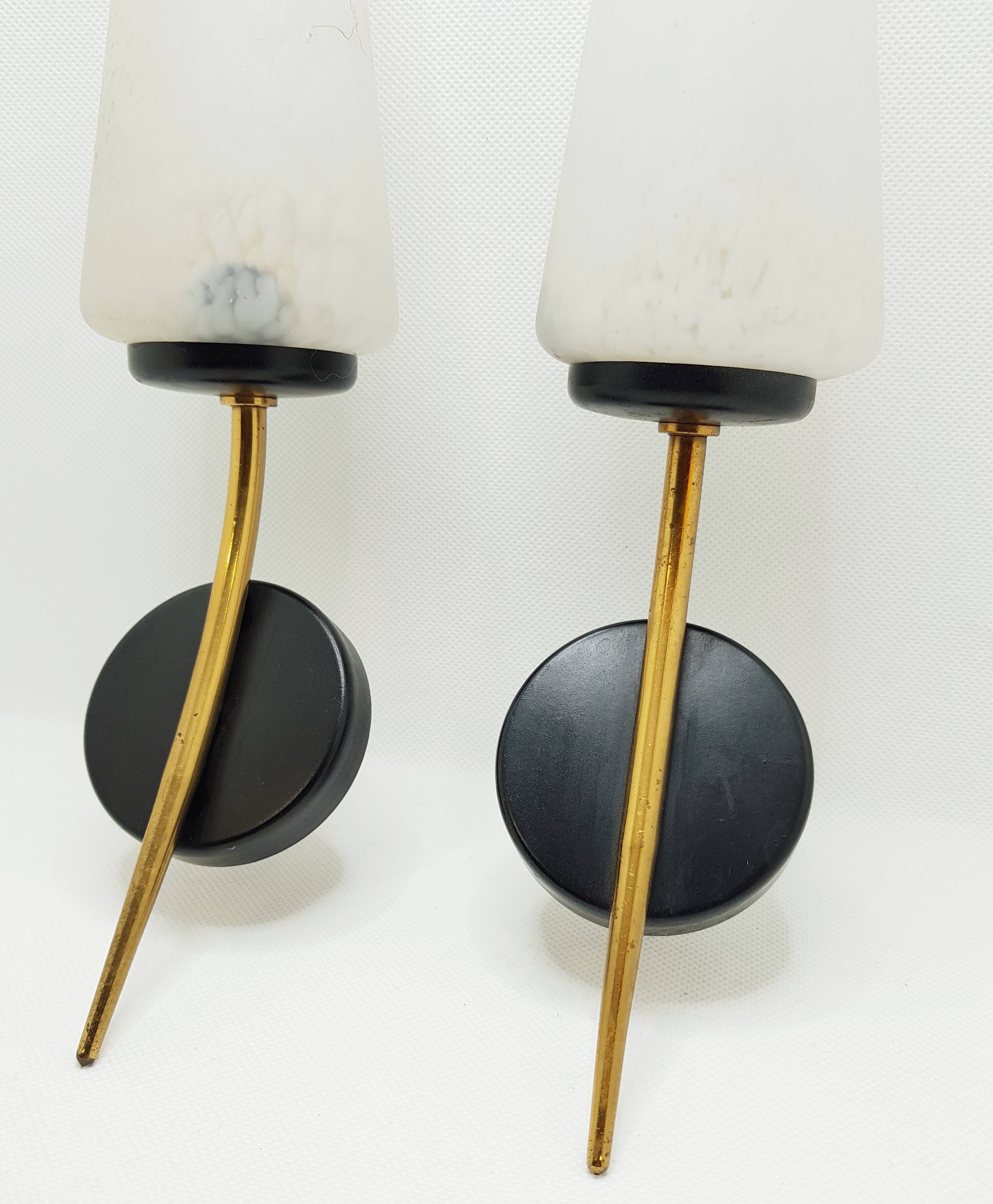 Pair of mid-century wall lamps