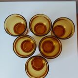 6 Amber Pernod glasses