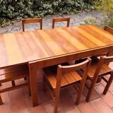 Table & 6 chairs in solid pine 80s