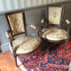 Pair of convertible armchairs Louis XVI, XIXth century style