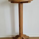Solid pine wood pedestal table 1940s