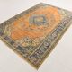 6x9 Pumpkin Orange Turkish Vintage Rug, 187x271 Cm