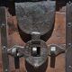 Wooden chest on wheels & wrought iron fittings - nineteenth century