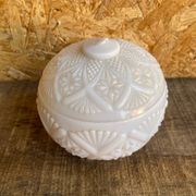 Vintage White Opaline Ball Box #C894