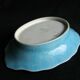 Panière enamels de Longwy decoration turquoise blue background and flowers