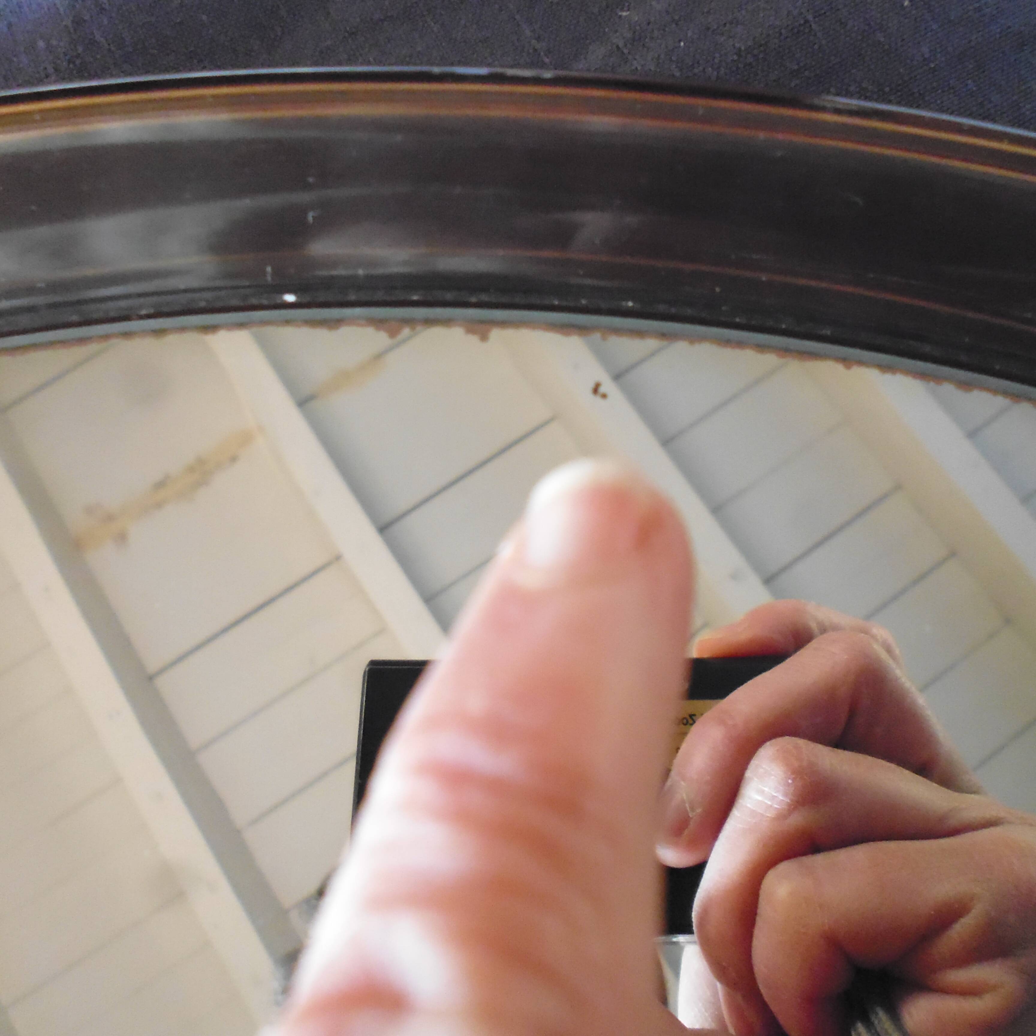 Vintage Smoked Gilac Round Mirror - 51 cm