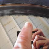 Vintage Smoked Gilac Round Mirror - 51 cm