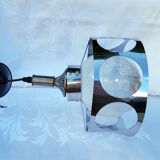 Vintage hanging lamp Murano glass and chrome metal