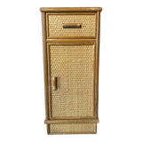 Meuble d'appoint chevet haut en rotin