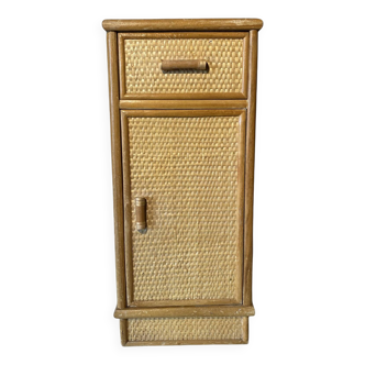 High rattan bedside cabinet