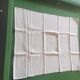 12 old damask linen napkins with monogram, 60x74 cm
