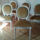 6 chaises medaillon style Louis XVI en velours orangé