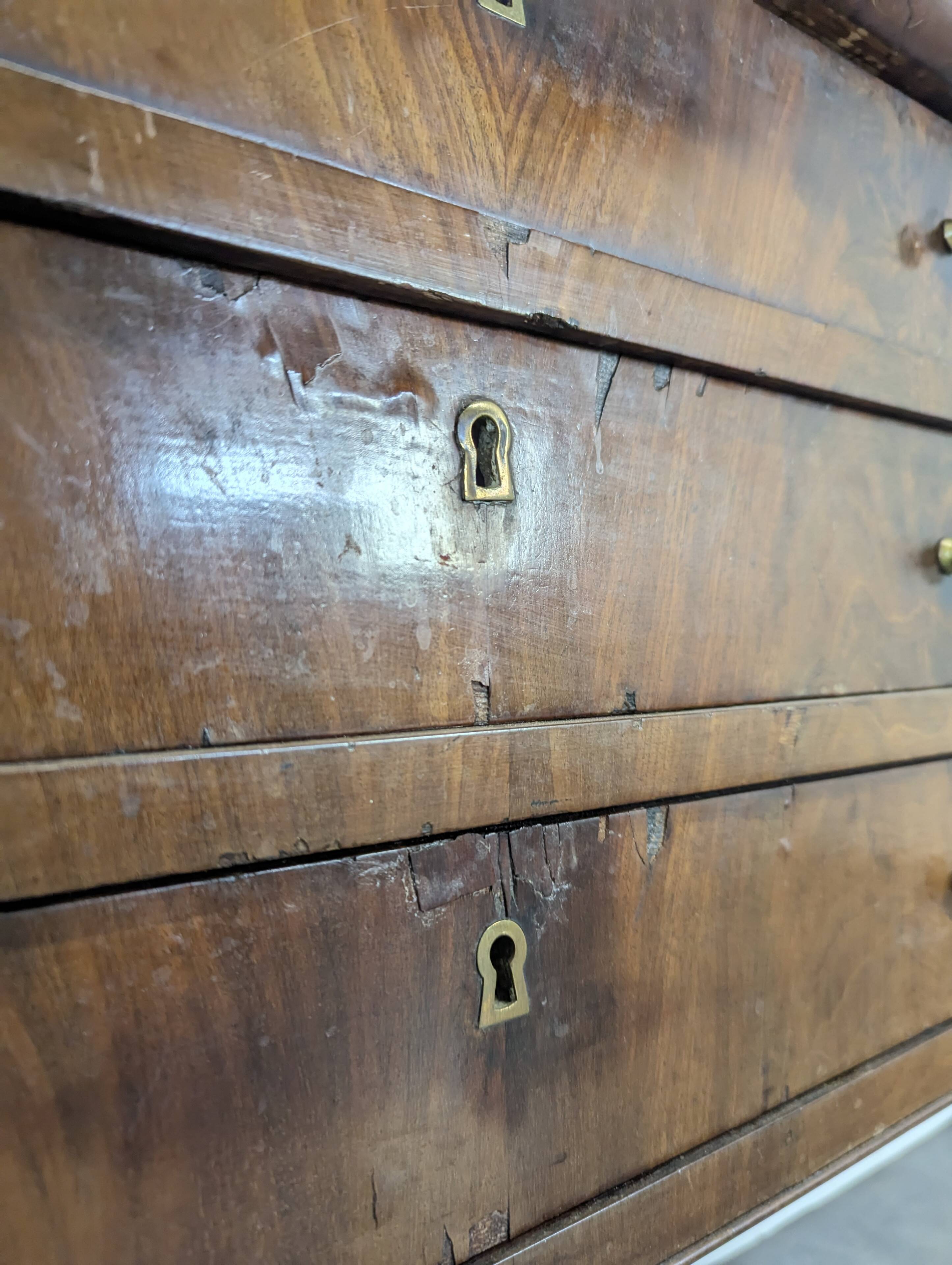 Louis Philippe period silver cabinet in flamed mahogany veneer