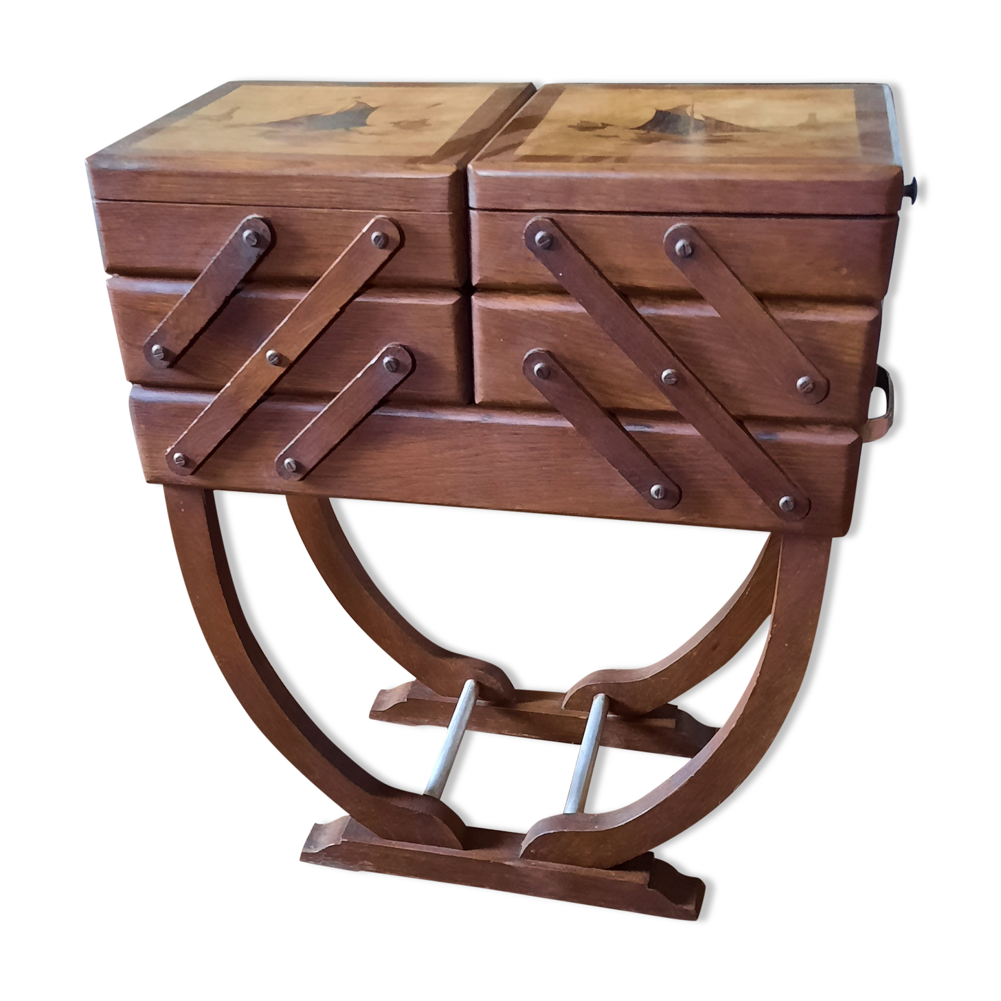 Art Deco style sewing worker