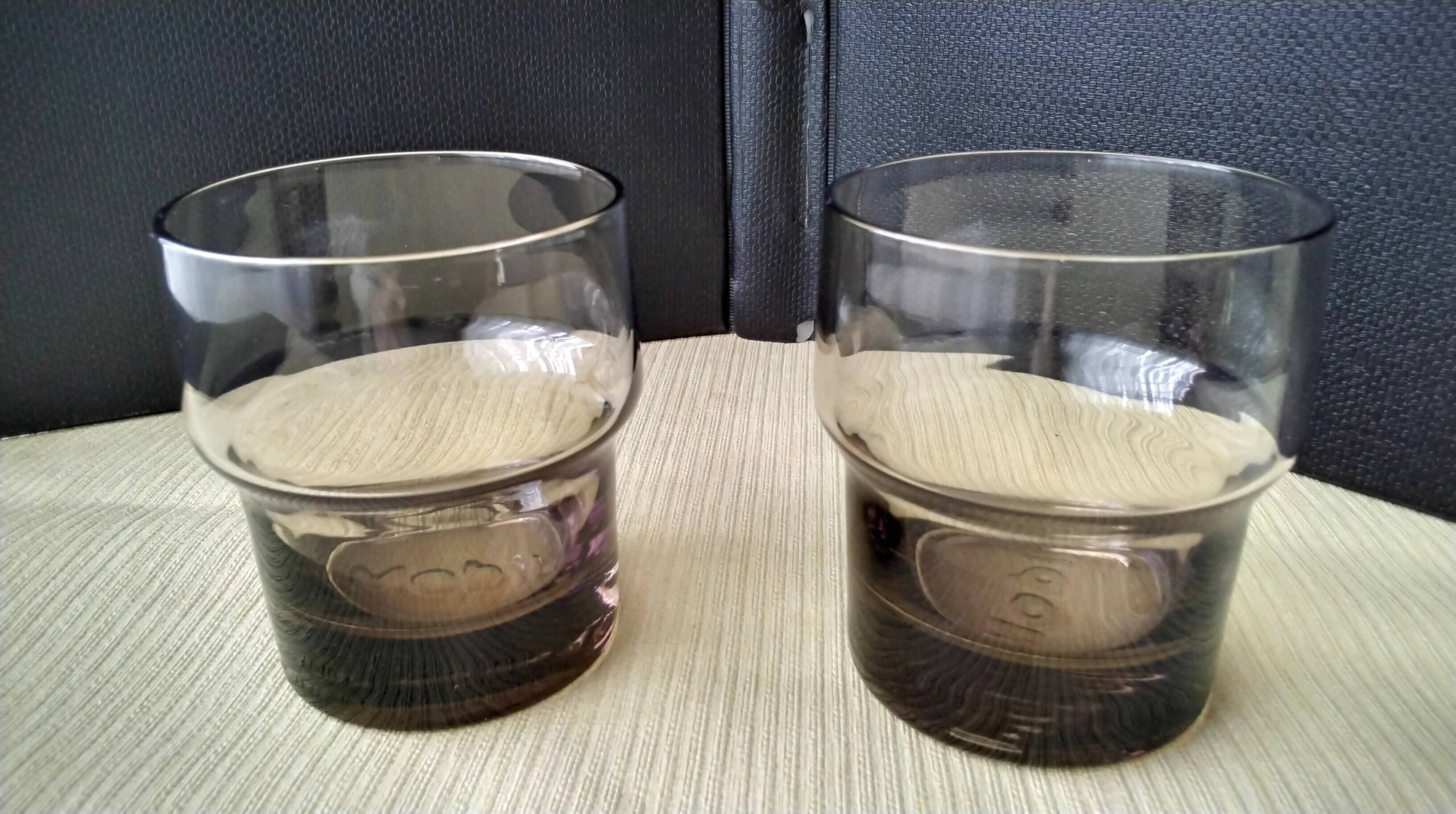 Pair of smoke-coloured glasses Mobil 1970s