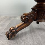 Carved wooden pedestal table with a marble top, Napoleon III period