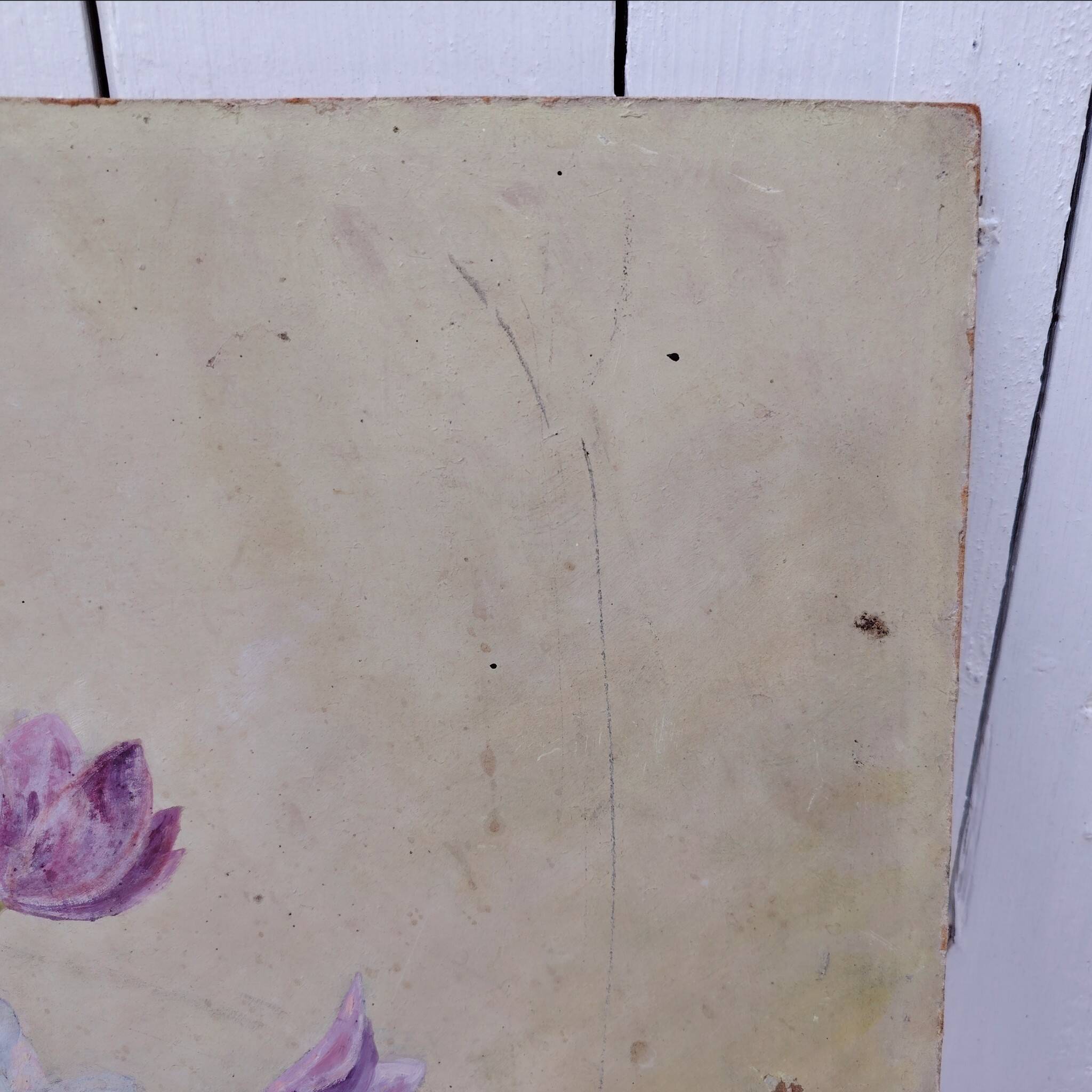 Painting of an anemones, oil signed Savary