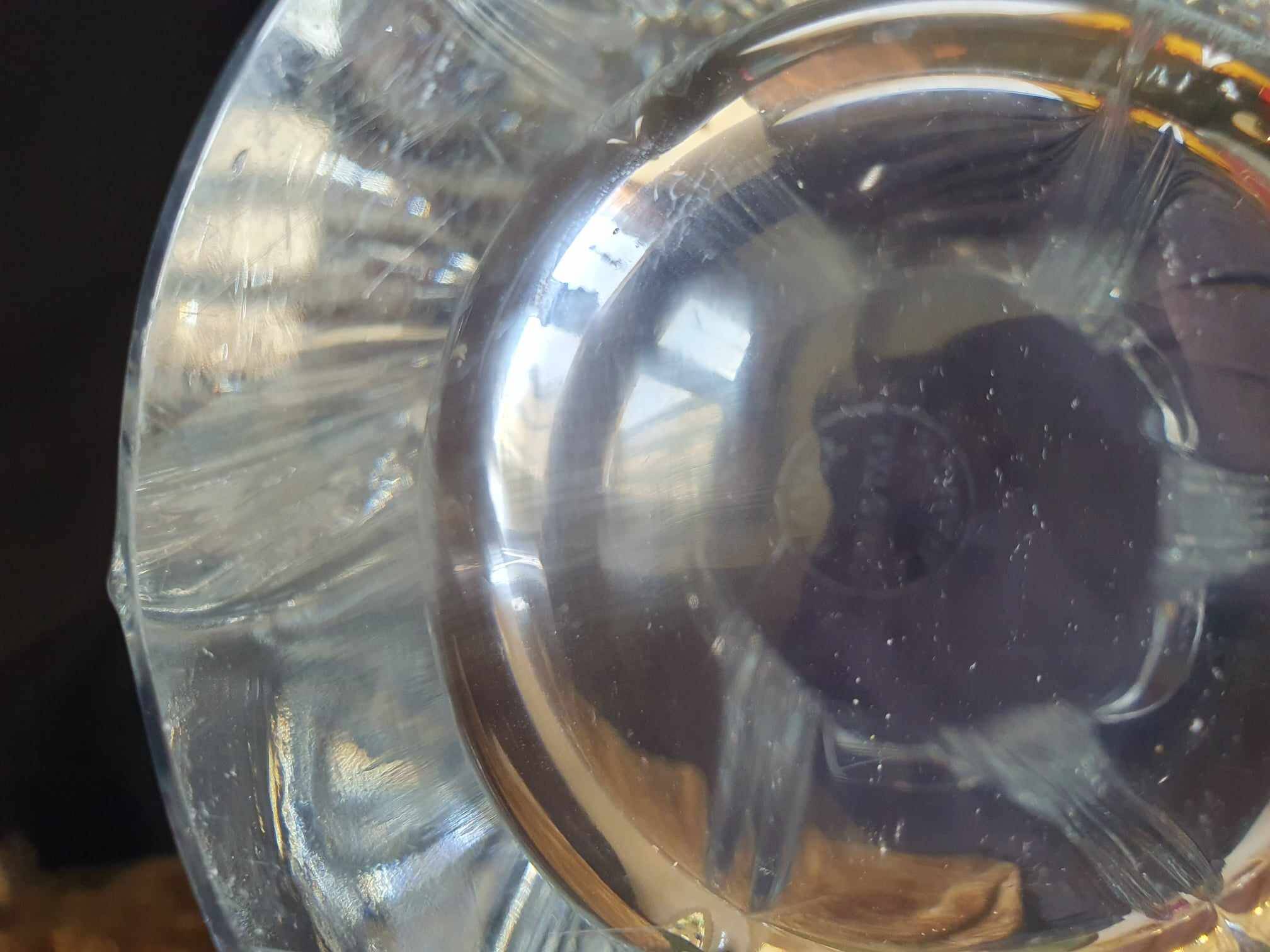 Large Crystal Vase Signed Bayel