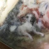 Old Miniature Painting "The Singer" romantic scene + frame