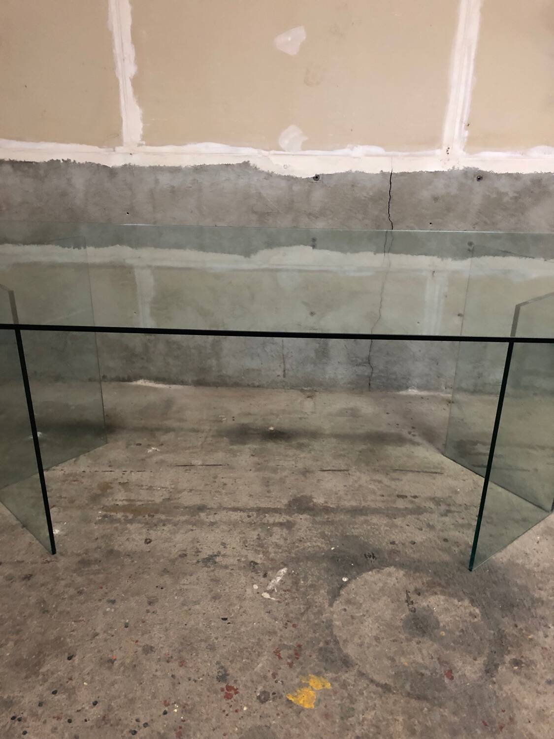 Post modern tempered glass table circa 1980