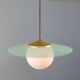 Mid-Century Italian Brass and Opaline Angel Pendant Lamp