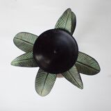 Ancien bougeoir en forme de palmier en métal patiné