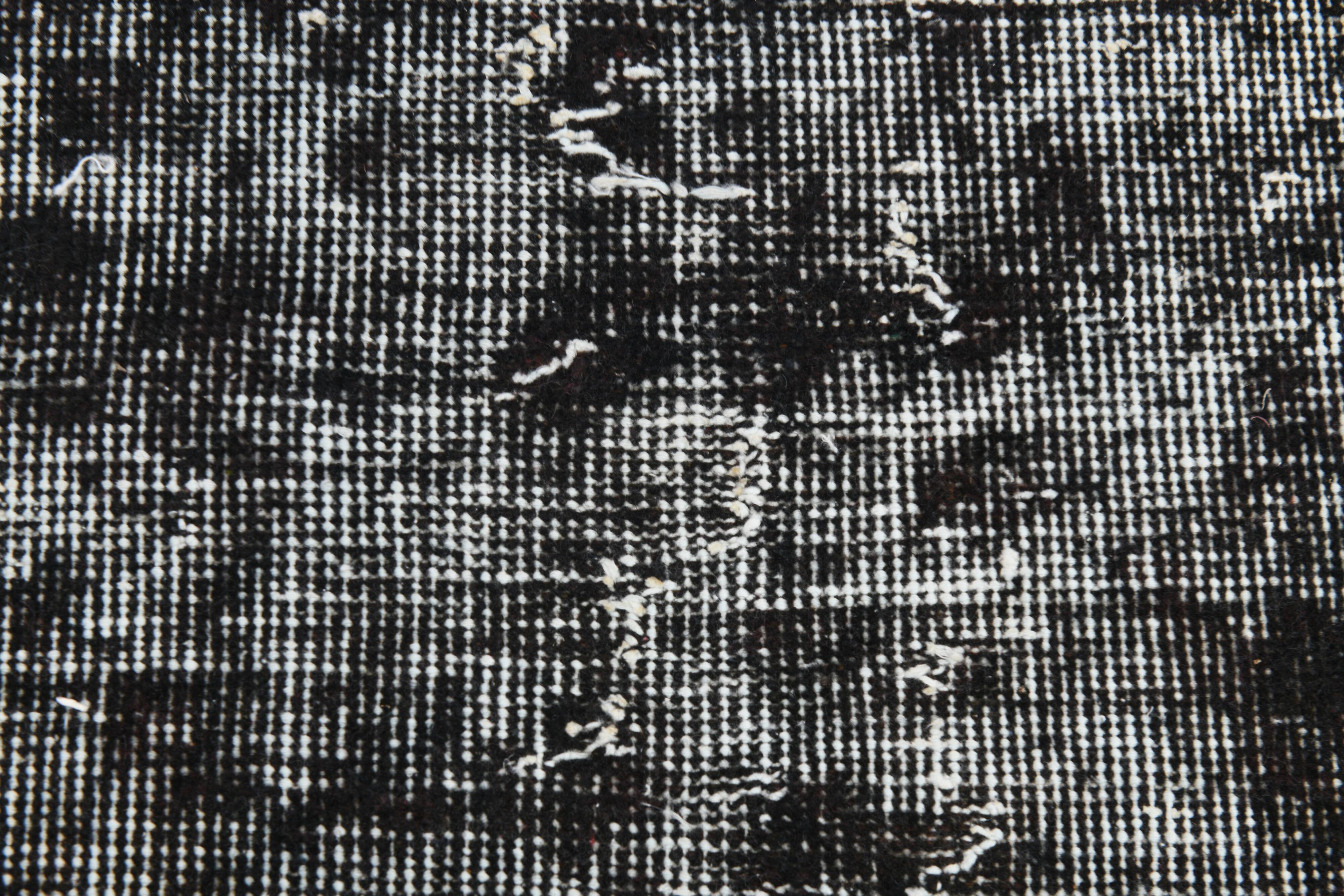 Black gray tones anatolian handmade vintage rug 260x158cm