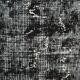 Black gray tones anatolian handmade vintage rug 260x158cm