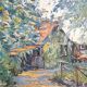 Tableau impressionniste huile sur carton signée MAZARD - école de Barbizon