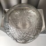 Crystal salad bowl or fruit cup size and circumference metal silver