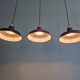 Set of 3 industrial pendant lights in anthracite enameled sheet metal