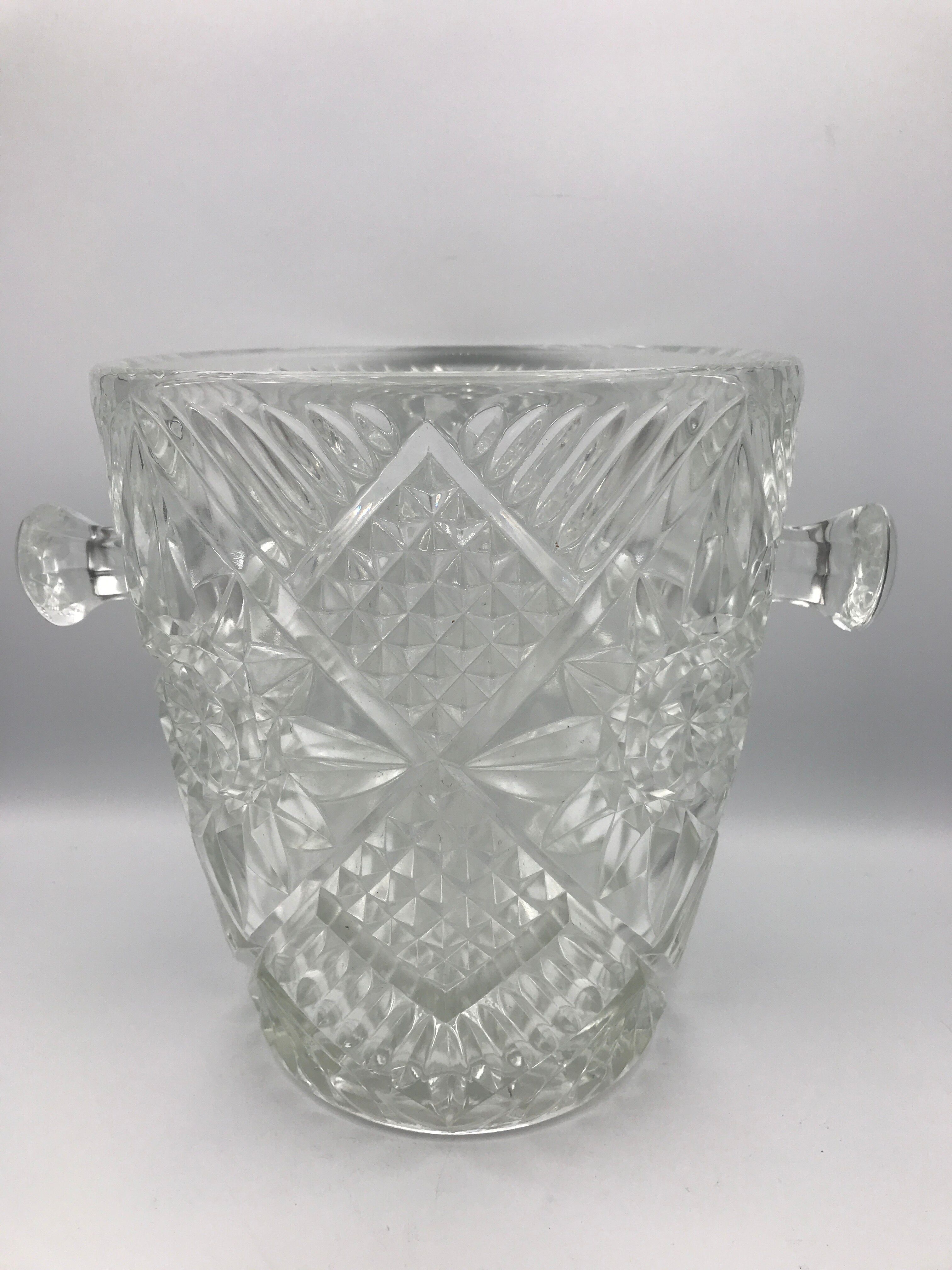 Champagne bucket in glass or crystal called bohemian