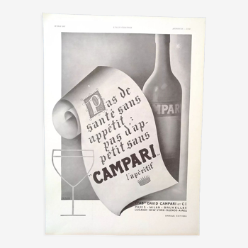 Une publicité papier apéritif Campari