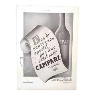 A Campari aperitif paper advertisement