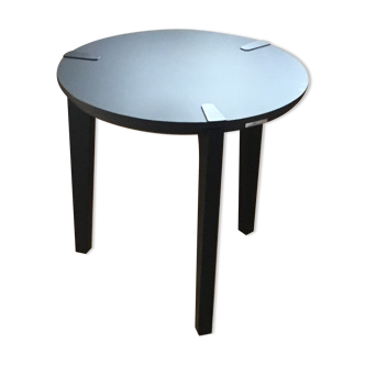 Pedestal table black wood brand gautier