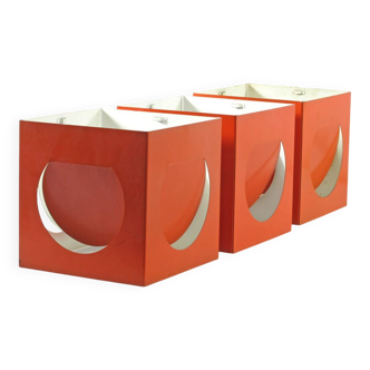 3 Stockmann Orno orange vintage Shogo Suzuki lamps