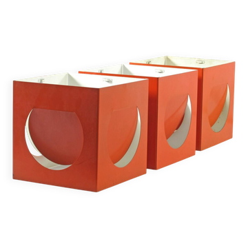 3 lampes vintage Shogo Suzuki Orno orange de Stockmann