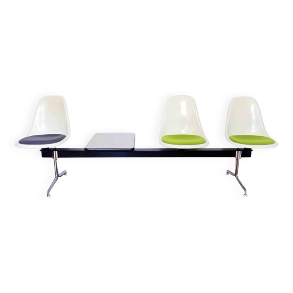 Banc Eames 3 places Edition Vitra 1970 Fibre de verre