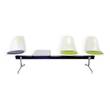 Banc Eames 3 places Edition Vitra 1970 Fibre de verre