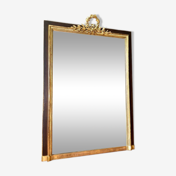 Miroir de cheminée à fronton XIXème