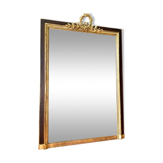 Miroir de cheminée à fronton XIXème