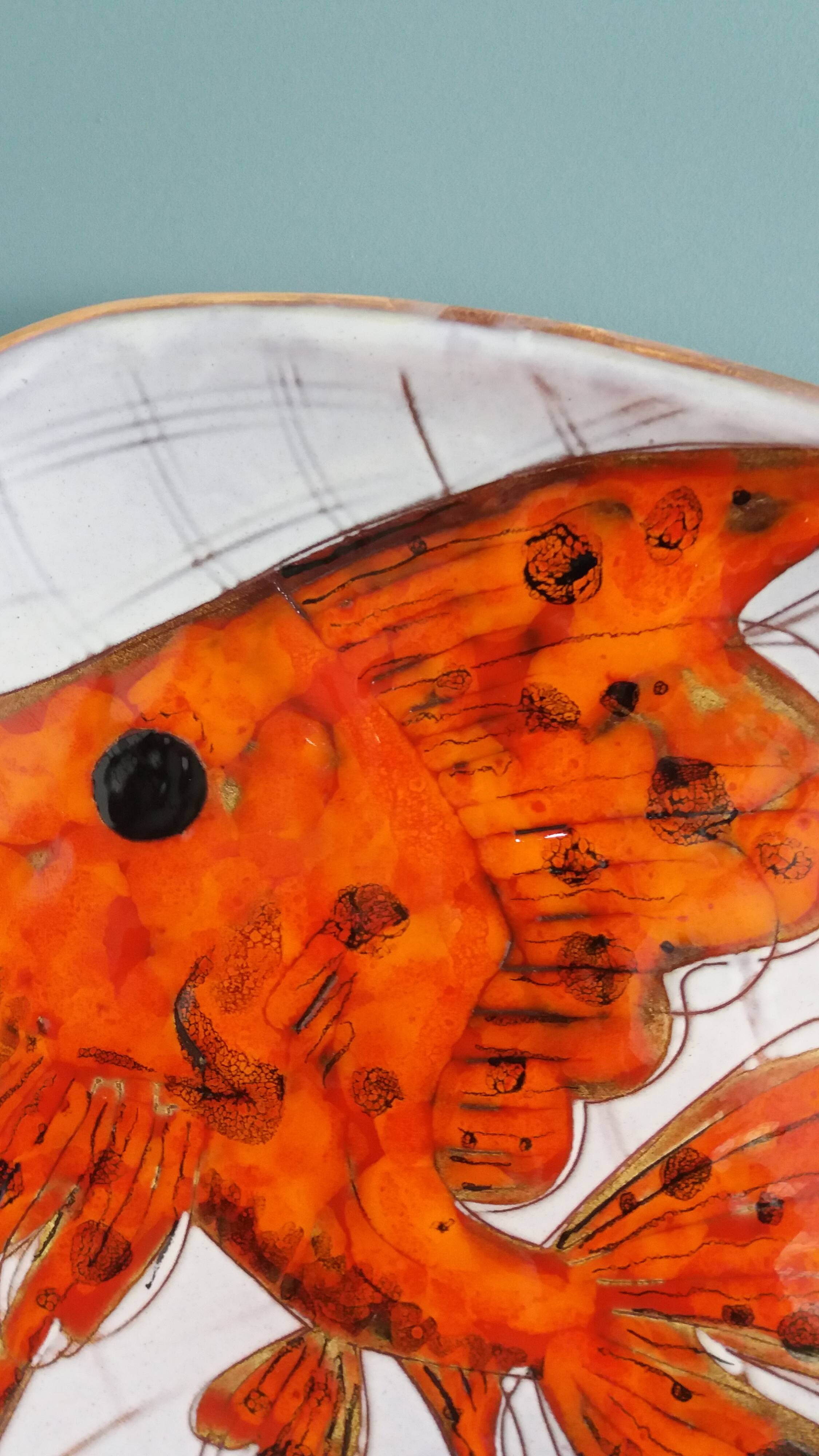 Plate signed Monique Brunner, Pansier, Pottery of the Aquarius, Vallauris