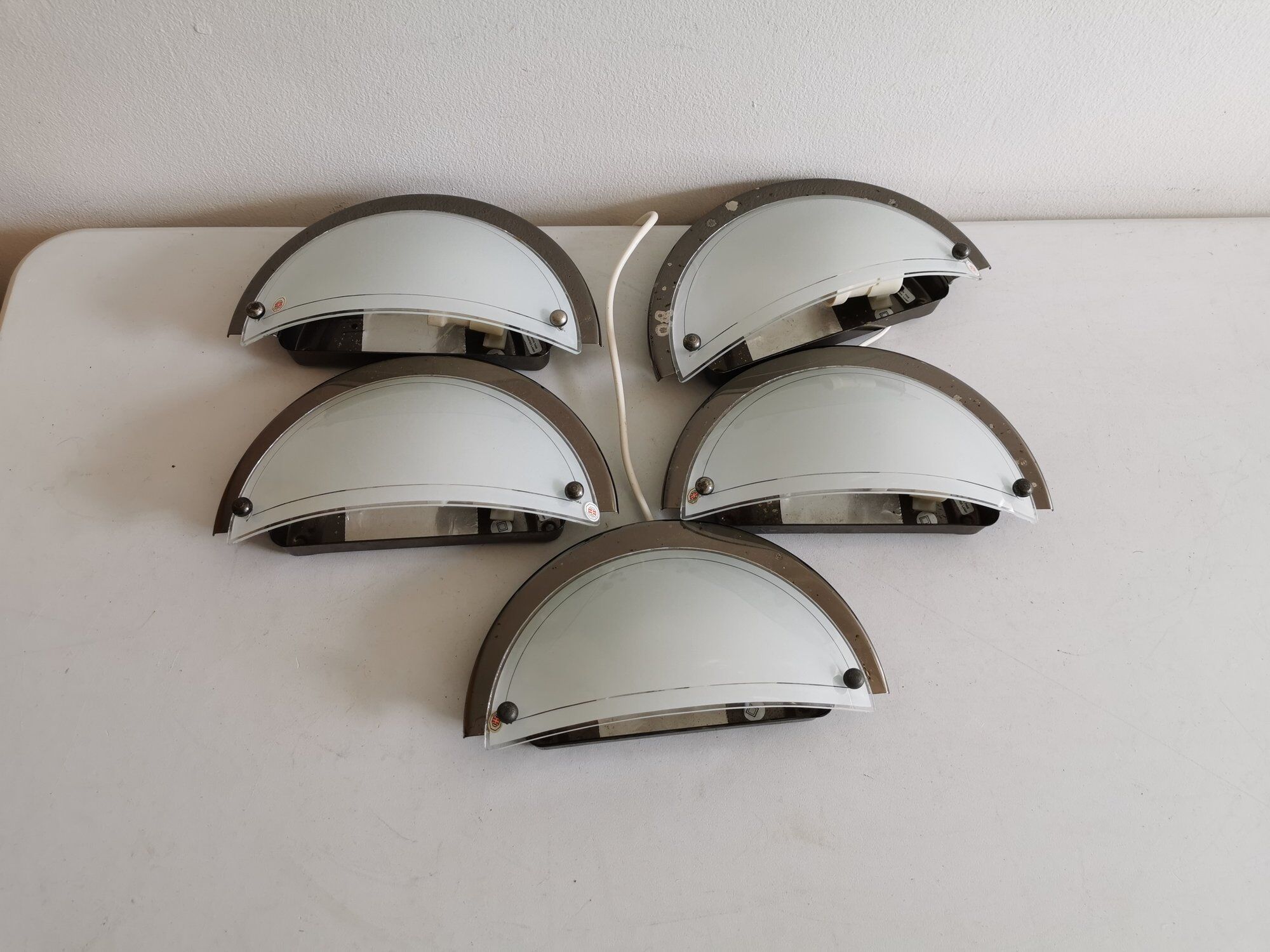 Set of 5 Danish Odreco wall lamps 80s 90s