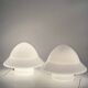 Space age Set of 2 opaline glass table Lamps, Italy 1970s