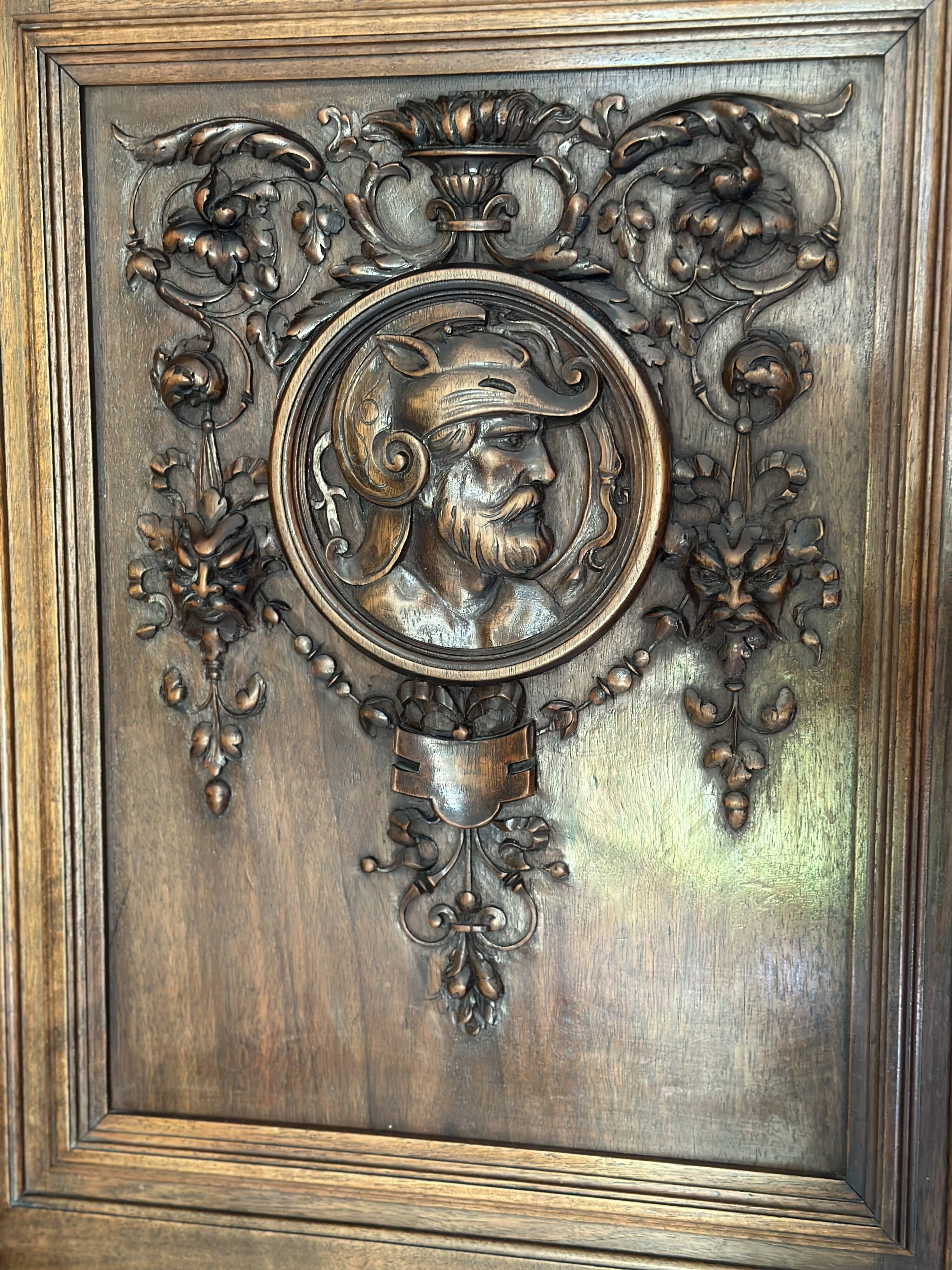 Haentges frères renaissance style cabinet in walnut