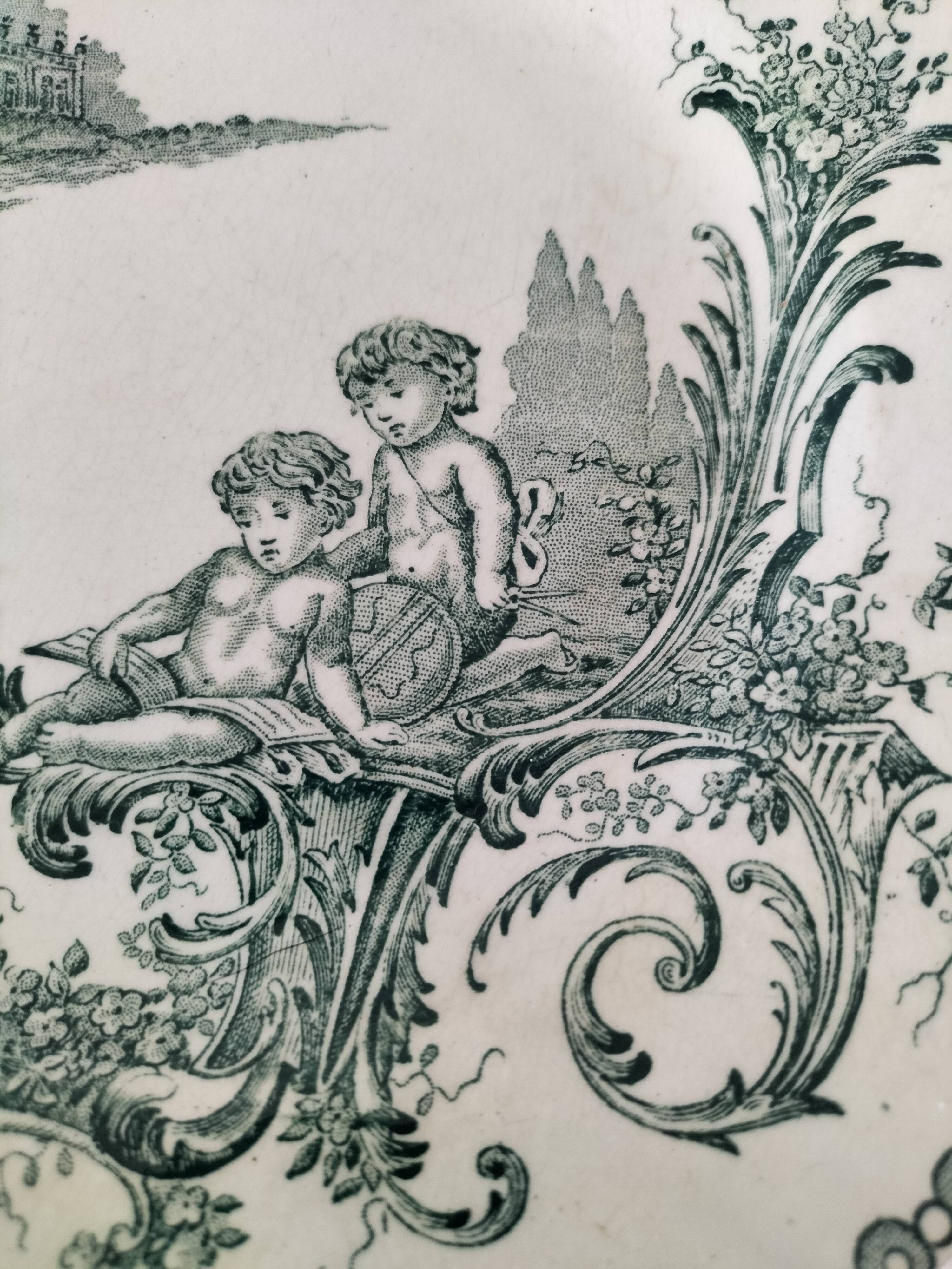 ironstone plate, A. Lebacqz & M. Bouchart earthenware factory, Trianon model