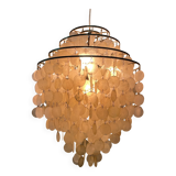 Large mother-of-pearl chandelier Verner Panton style, 1960s