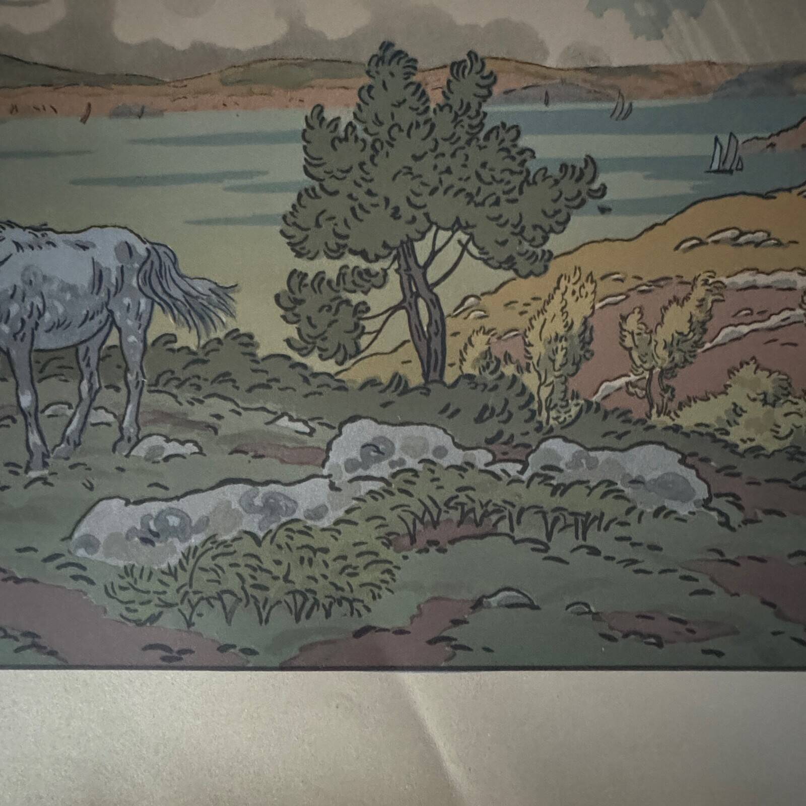 Lithograph by Henri Rivière, The Magic of the Hours - The Rainbow